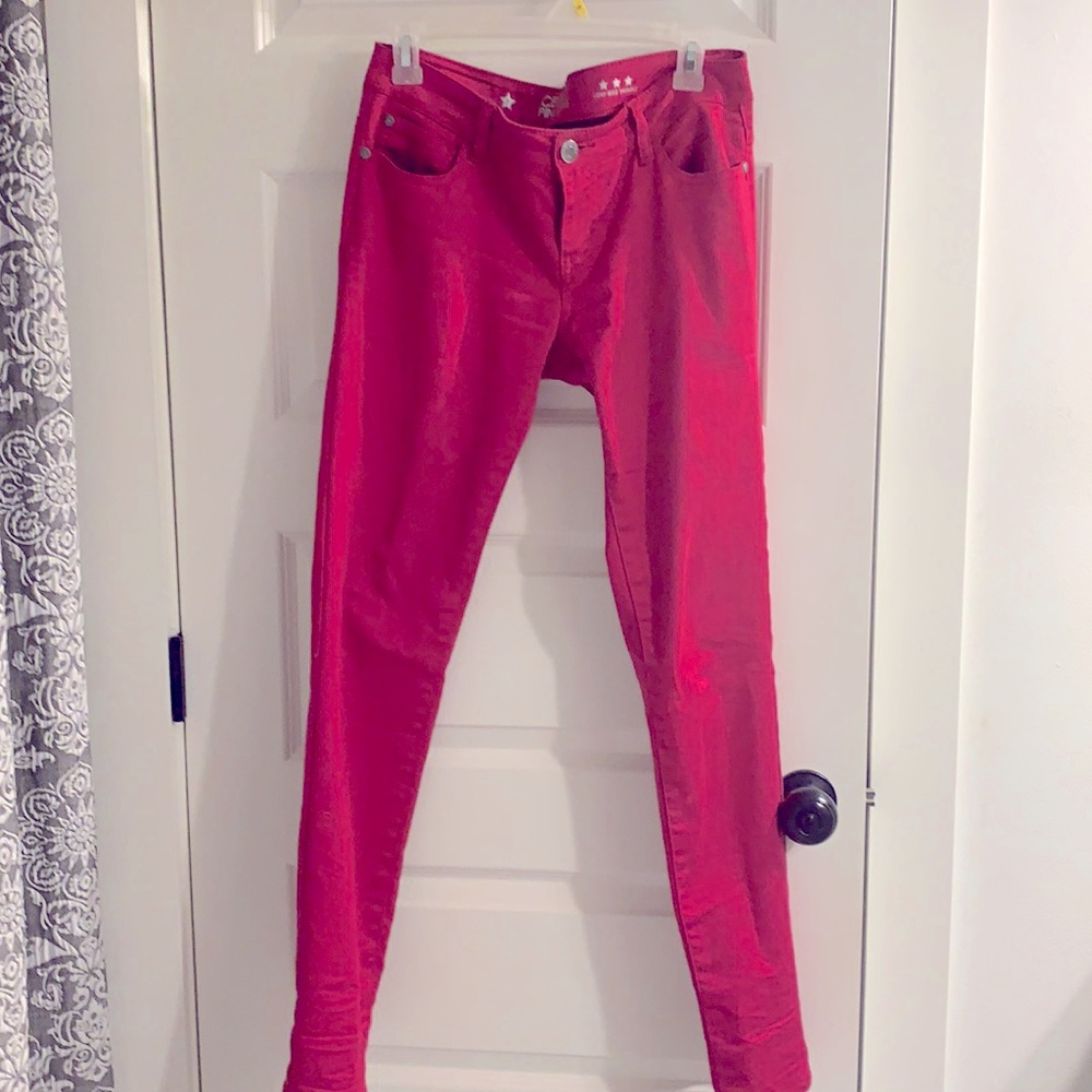Celebrity Hot Pink Jeans Low Rise Skinny